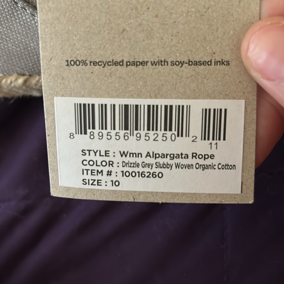 Gray Tom’s espadrilles, size 10 women’s, new with tags - Picture 2 of 2